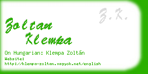 zoltan klempa business card